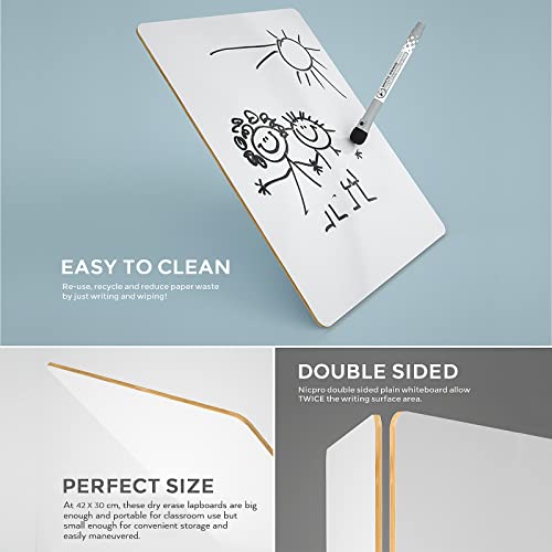 Nicpro Small Dry Erase Lapboard 2 Pack Small White Board 12x 16 Mini White Board Double Sided with 8 WaterBased Pen Portable Whiteboards for Kids Students Teachers Classroom Homeschool Supplies - Image 3