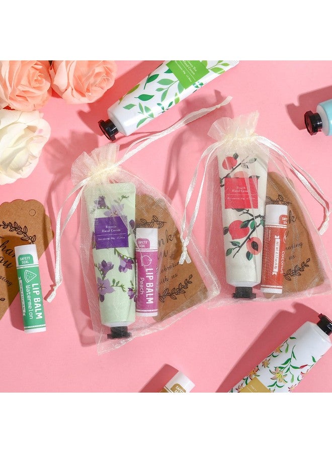 AZEN 30 Sets Hand Cream Bulk and Lip Balm Bulk Set, Bridal Shower Gifts for Guests with Organza Bag Thank You Card, Bridal Wedding Favors for Guests, Thank You Gifts for Coworkers Women Men - Image 3