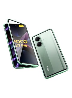 General Double-sided glass case compatible with Xiaomi POCO X7 Pro/Redmi Turbo 4, magnetic metal frame double-sided transparent tempered glass cover, shockproof and drop-proof 