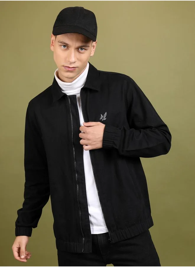 HIGHLANDER Collared Zip Up Regular Fit Jacket