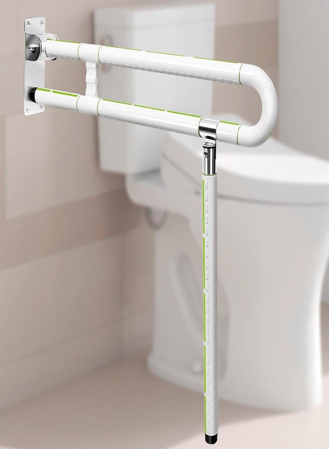 CALEPTONG 29.5 Inch Toilet Grab Bar - CALEPTONG Foldable Toilet Safety Rails for Seniors, Flip-Up Handicap Grab Bars with Anti-Slip Texture Grip for Elderly, Pregnant, Disable, Injury - Image 1