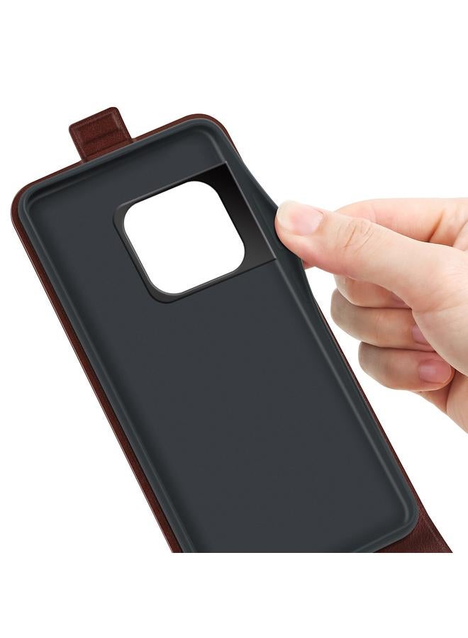 اس-توب جراب لهاتف OnePlus 10 Pro 5G R64 من الجلد الصناعي بتصميم عمودي واحد مع فتحات للبطاقات وإطار للصور - Image 5