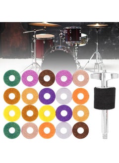 Thoraya Cymbal Screw with 20Pcs Colorful Felt Pads Drum Kit Percussion Instrument Accessories  - Image 4