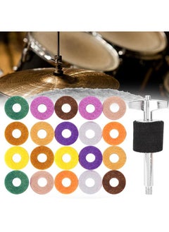 Thoraya Cymbal Screw with 20Pcs Colorful Felt Pads Drum Kit Percussion Instrument Accessories  - Image 3