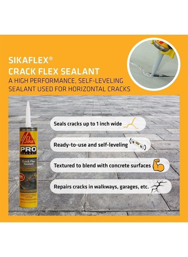 SIKA - Sikaflex Crack Flex Sealant, Gray, High performance, textured polyurethane sealant, self-leveling, sealant for sealing horizontal cracks, 10,1 fl. Oz - Image 1