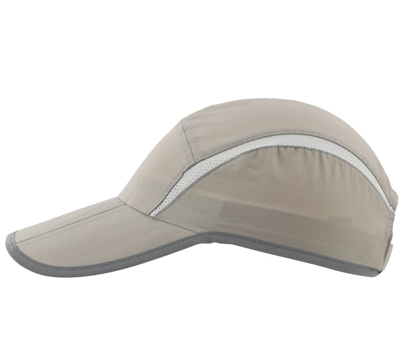 Connectyle Foldable Mesh Sun Cap Outdoor Sports Hat Breathable Sun Runner Cap with Reflective Trim Light Grey - Image 2
