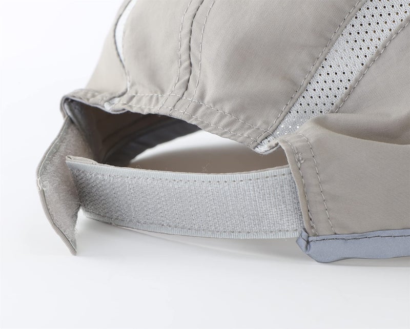 Connectyle Foldable Mesh Sun Cap Outdoor Sports Hat Breathable Sun Runner Cap with Reflective Trim Light Grey - Image 4