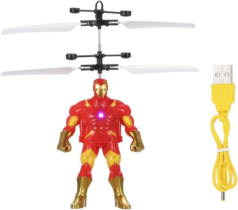 HOMOZE Rechargeable Hand Sensor Control Flying Robot Helicopter Toy for Kids, Boys & Girls | Rechargeable LED Induction Drone for Kids | Infrared Control Flying Toy for 6 + Years kids - Image 1