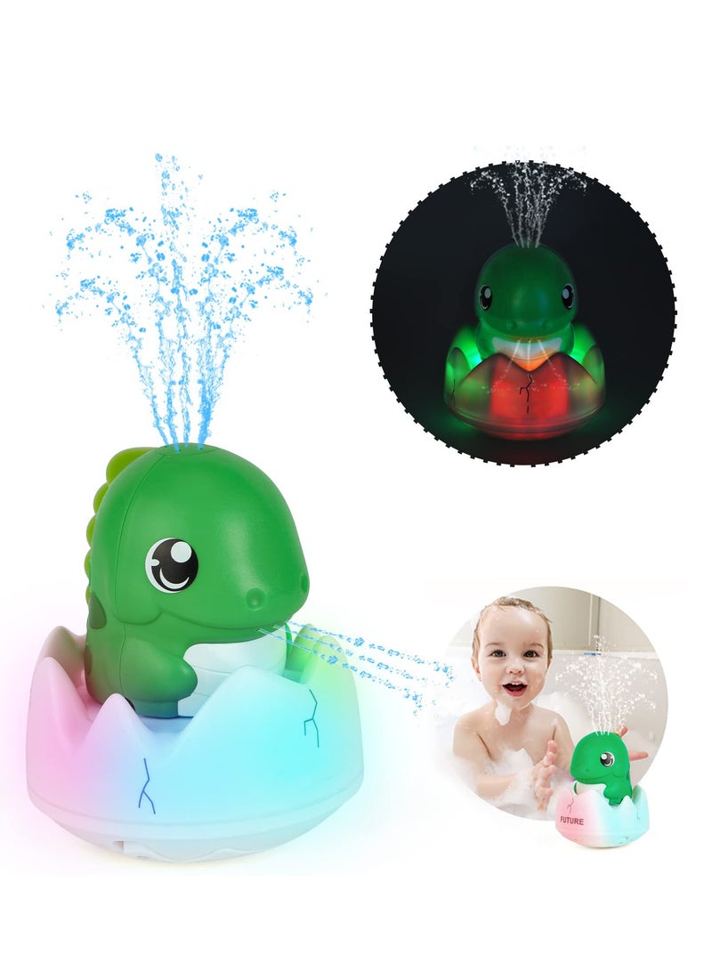 Barakah Baby Bath Toys Light Up Squirt Dinosaur Bath Toys for Kids Rechargeable Water Spray Sprinkler Automatic Floating Fountain Bath Toy Pool Bathroom Toy for Baby - Image 1
