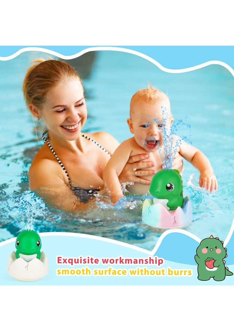 Barakah Baby Bath Toys Light Up Squirt Dinosaur Bath Toys for Kids Rechargeable Water Spray Sprinkler Automatic Floating Fountain Bath Toy Pool Bathroom Toy for Baby - Image 2