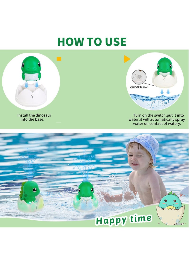 Barakah Baby Bath Toys Light Up Squirt Dinosaur Bath Toys for Kids Rechargeable Water Spray Sprinkler Automatic Floating Fountain Bath Toy Pool Bathroom Toy for Baby - Image 3