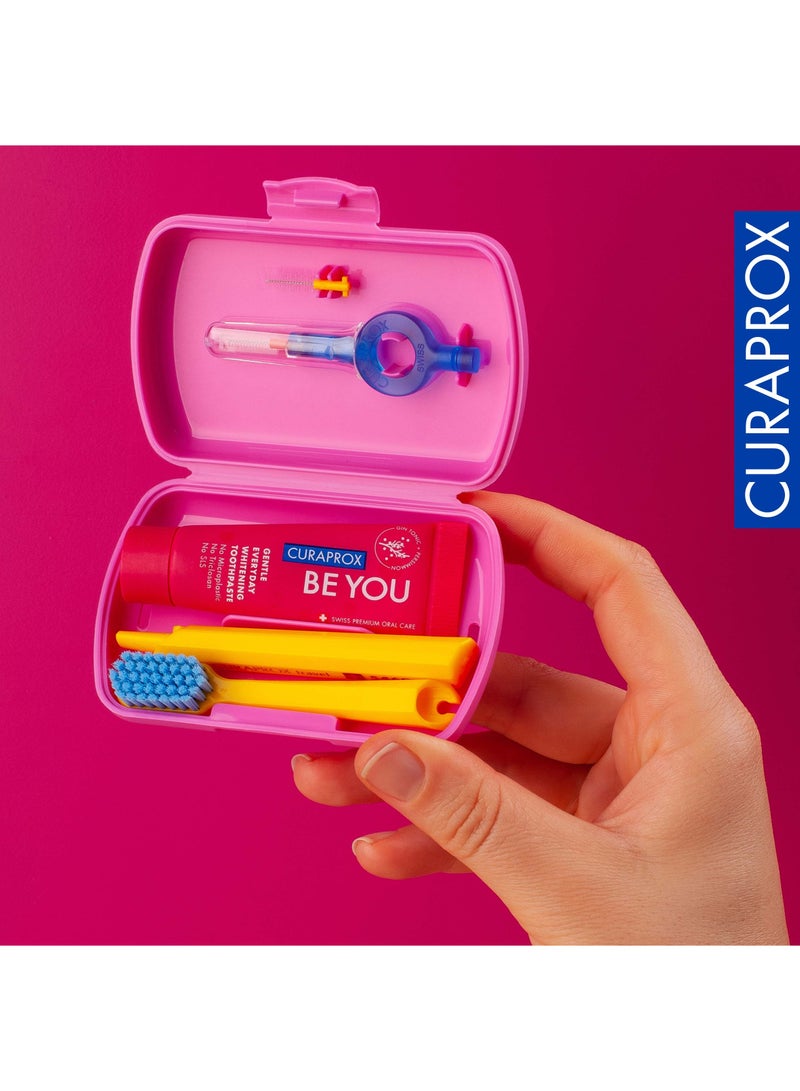 CURAPROX Travel-Set Pink. Set includes Travel Toothbrush CS 5460, 10ml Be You Toothpaste, Interdental Brush CPS prime 07, CPS prime 09. - Image 5
