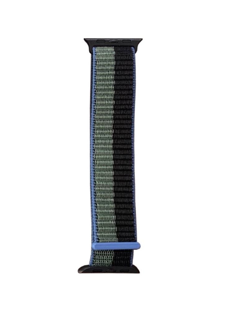 CATANES - Apple Watch 38mm 40mm 41mm Nylon Sport Loop Band Compatible with iWatch Series 7/SE/6/5/4/3/2/1 Black/Green - Image 1
