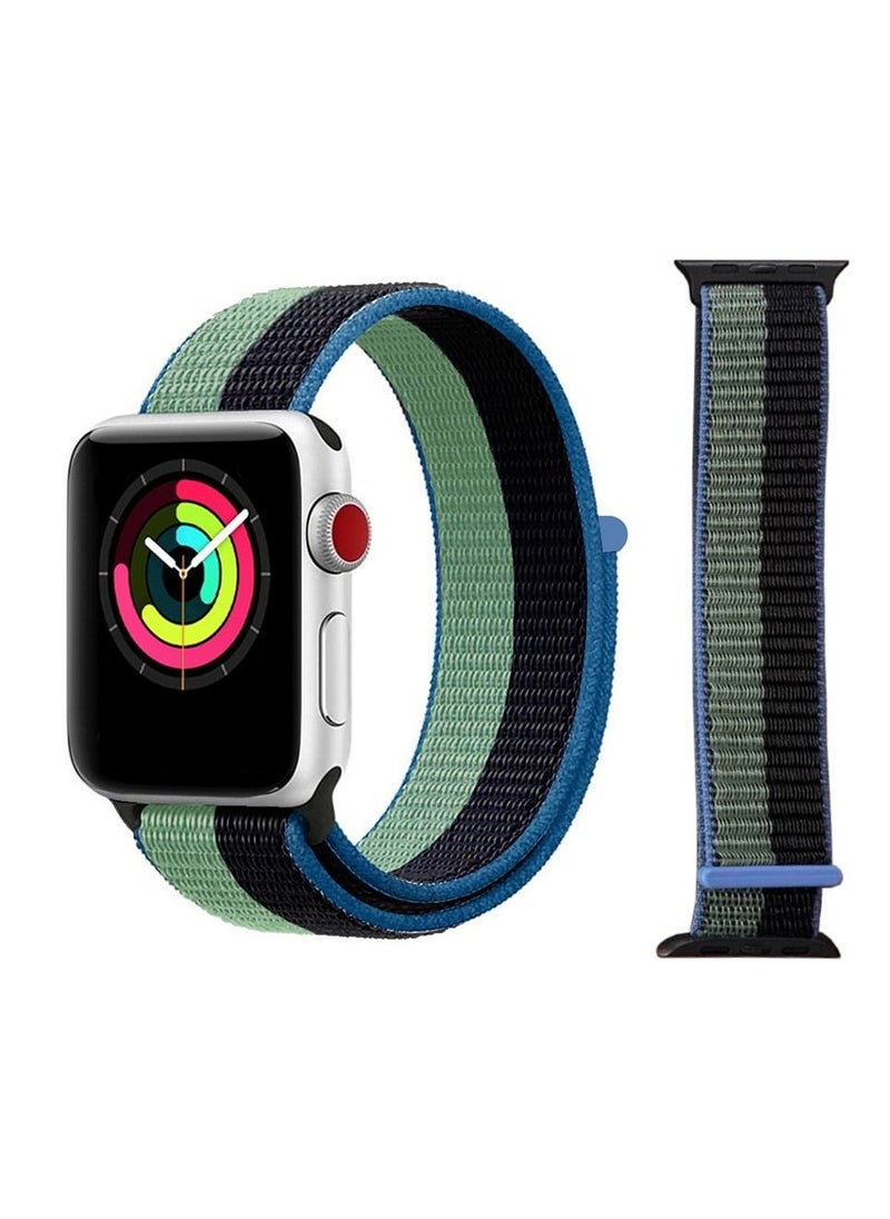 CATANES - Apple Watch 38mm 40mm 41mm Nylon Sport Loop Band Compatible with iWatch Series 7/SE/6/5/4/3/2/1 Black/Green - Image 1