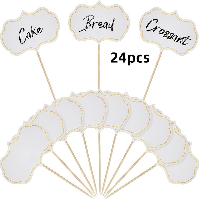 Black 50 Pcs Blank Toothpick Flags for Food Labels Appetizer Signs Party Decor - Image 5