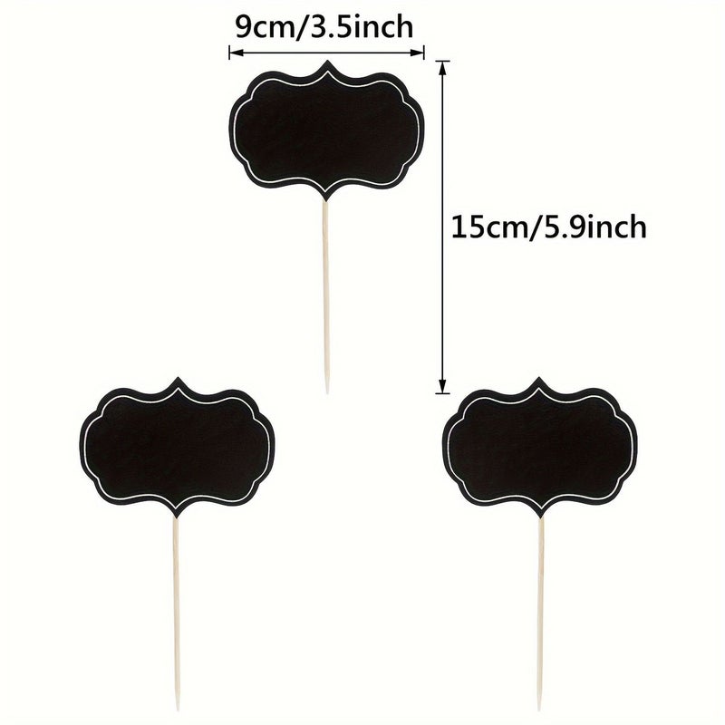 Black 50 Pcs Blank Toothpick Flags for Food Labels Appetizer Signs Party Decor - Image 3