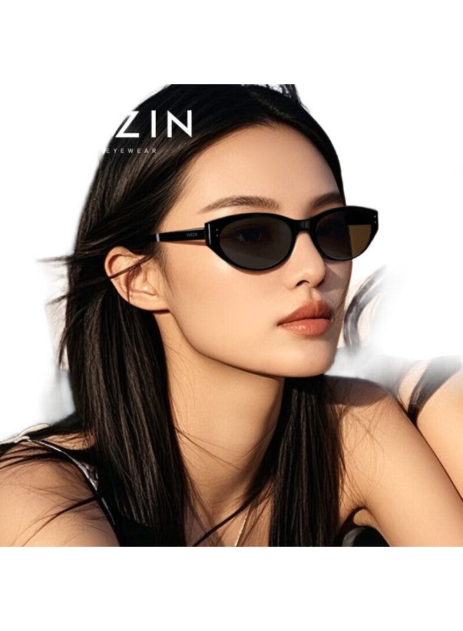 PARZIN Foldable Polarized Sunglasses, Fan Chengcheng'S Retro Cat-Eye Frame Driving Trendy Sunglasses 91511 - Image 3