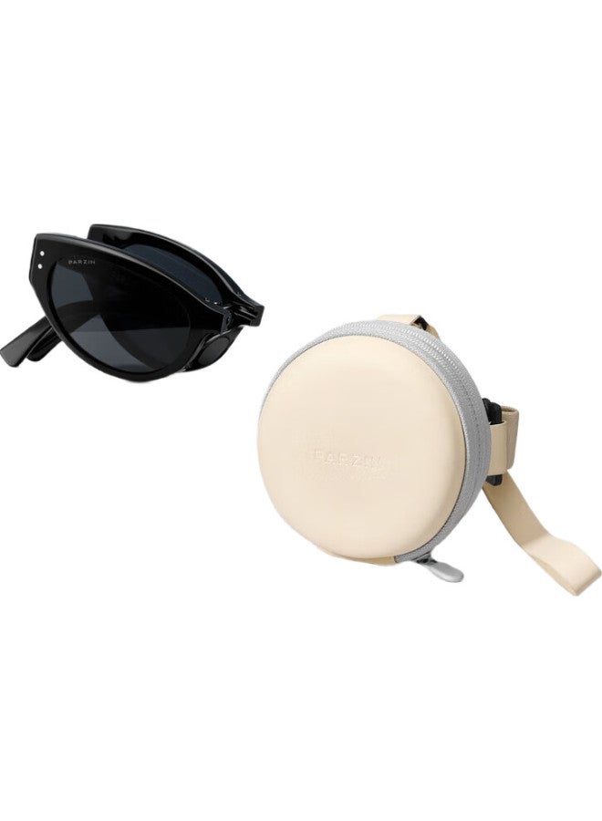 PARZIN Foldable Polarized Sunglasses, Fan Chengcheng'S Retro Cat-Eye Frame Driving Trendy Sunglasses 91511 - Image 2