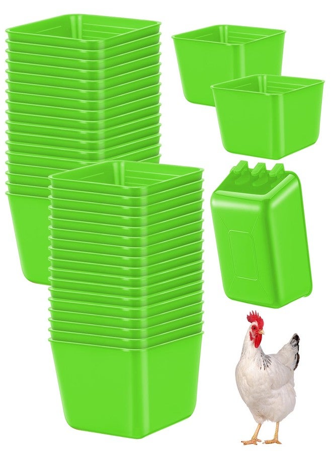 Maxdot 20 Pcs Cage Cups Chicken Feeder Waterer 16 oz Birds Feeders Hanging Bunny Cage Chicken Water Bowl for Pet Parrot Rooster Parakeet Gamefowl Poultry Pigeon Wire Hutch(Green) - Image 1