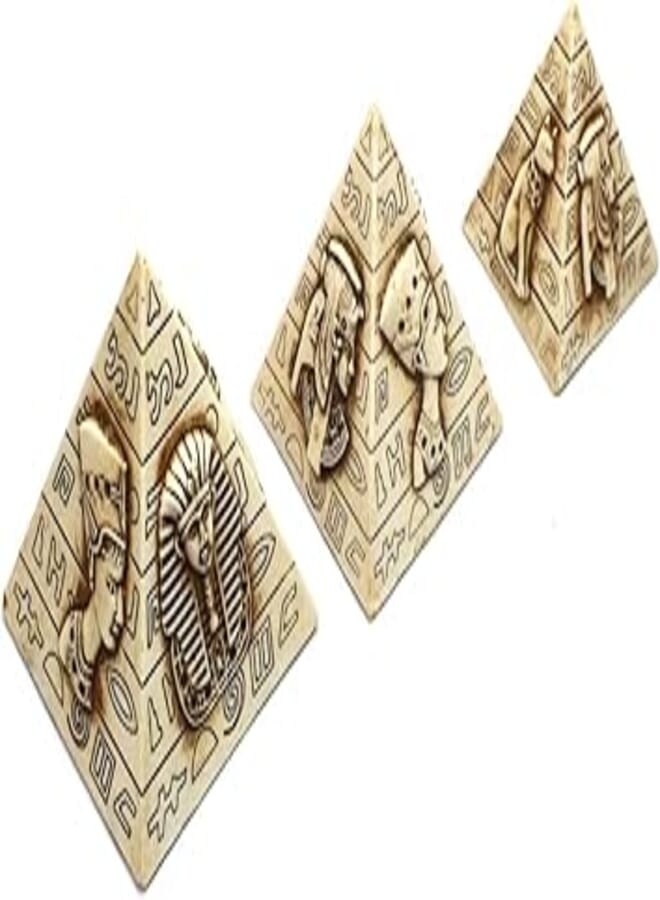 immatgar pharaonic Egyptian 3 Pyramids Statue Egyptian souvenirs gifts - Inspired Gift from Egypt (White 4, 6 CM)