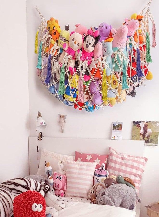 Fancypost Large Stuffed Animal Net Or Hammock for Plush Toys ，Wall Hanging Plushie Net Stuffed Animals Holder， Stuffed Animal Storage Display Ideas，Space Saver Toy Hammock Room Decor - Image 5