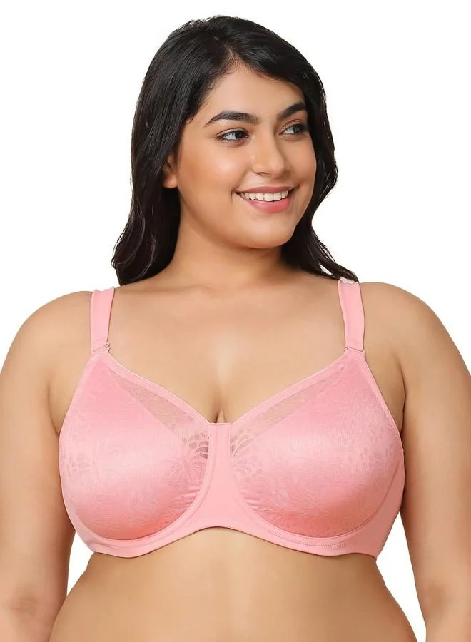 Triumph Triumph Minimizer Women Bra|Wired Non Padded Full Coverage Support|Reduces Bust by One Cup Size|Comfortable Moulded High Support Bra for All Day Wear|Coral Peach|34C|Pack of 1