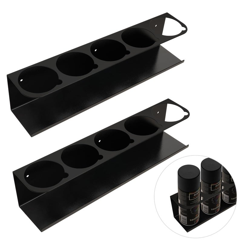 Touri 2 Pack Spray Can Holder for Garage and Workspace, Wall-Mounted Steel Aerosol Can Holder (10 Cans) - Image 1