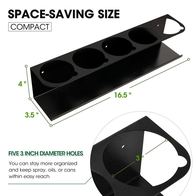 Touri 2 Pack Spray Can Holder for Garage and Workspace, Wall-Mounted Steel Aerosol Can Holder (10 Cans) - Image 2