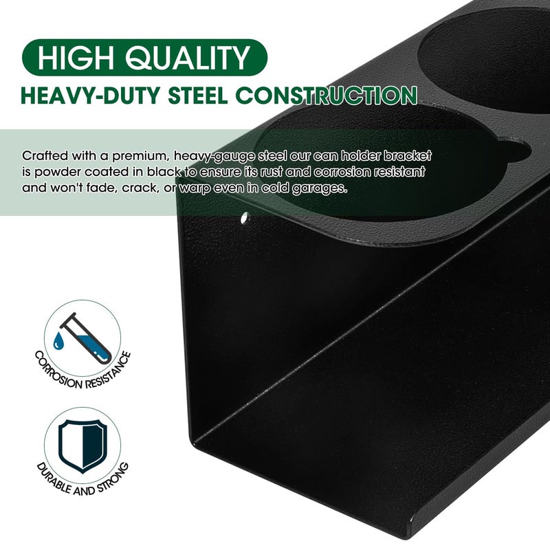 Touri 2 Pack Spray Can Holder for Garage and Workspace, Wall-Mounted Steel Aerosol Can Holder (10 Cans) - Image 3