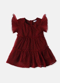 Nautinati Nautinati Girls' Swiss Dot Frock With Flutter Sleeves  - Image 1