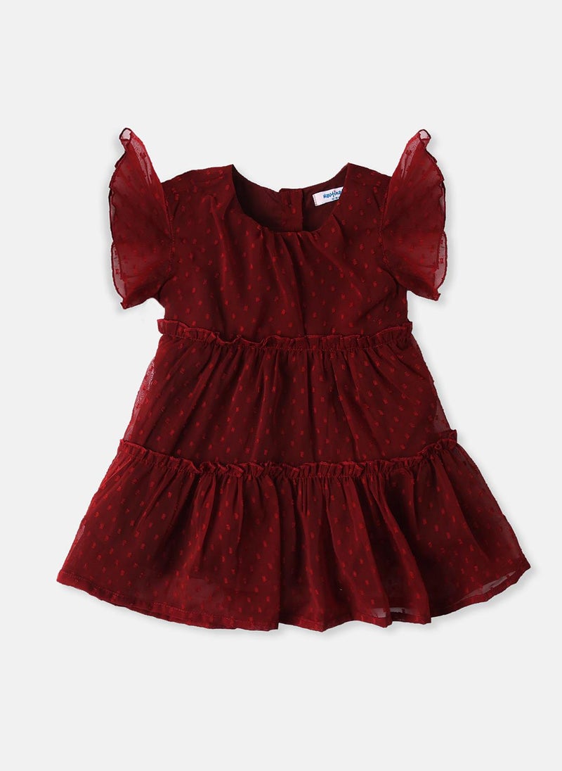 Nautinati - Nautinati Girls' Swiss Dot Frock With Flutter Sleeves - Image 1