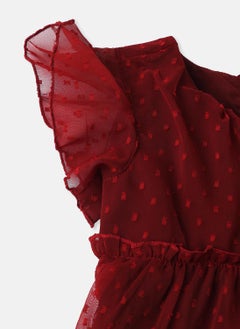 Nautinati Nautinati Girls' Swiss Dot Frock With Flutter Sleeves  - Image 4