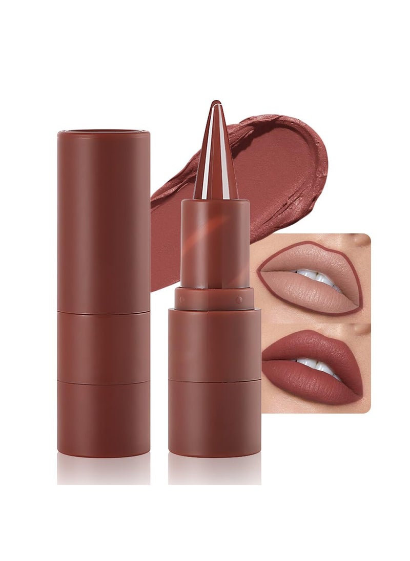 AMY'S DIARY AMY'S DIARY Matte Crayon Lip Liner Lipstick Makeup, Precision Tip Matte Lip Crayon, Longwear Up To 24Hrs,Matt Lip Liner Make Up Smudge-Proof Lip Contour Waterproof for Women (Caramel Brulee, Regular) 
