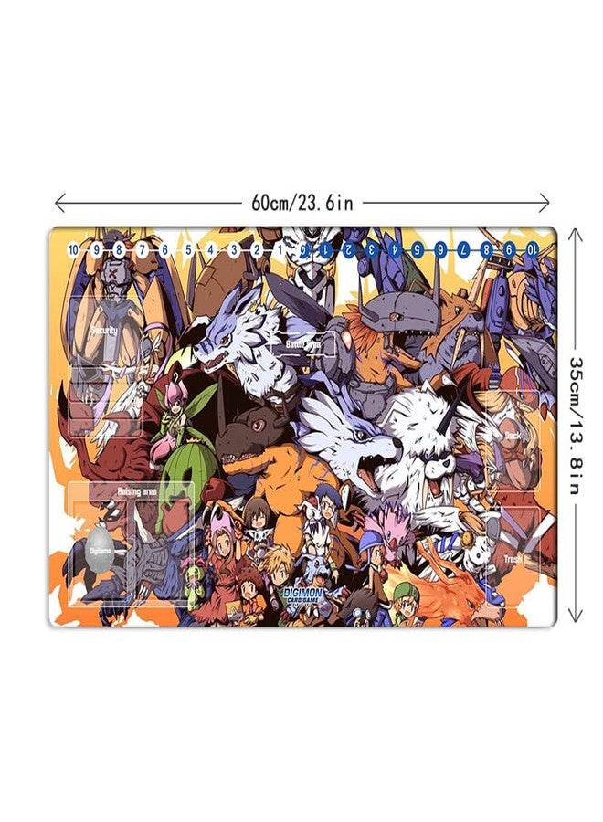 Mlikemat New Mlikemat DTCG Duel Playmat Anime Digimon Trading Card Game Mat Play Pad & Card Zones + Free Mat Bag - Image 2