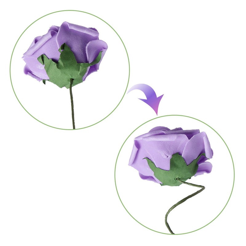D'Lush Designs DLush designs Artificial Foam Flowers Purple Pack Of 36 Pcs - Image 2