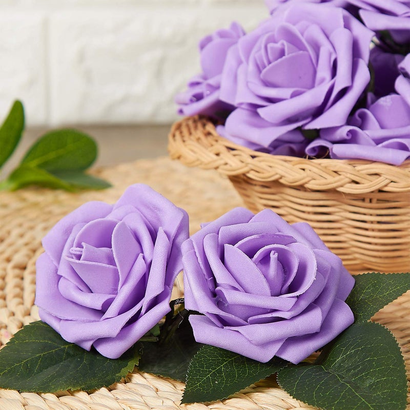 D'Lush Designs DLush designs Artificial Foam Flowers Purple Pack Of 36 Pcs - Image 4