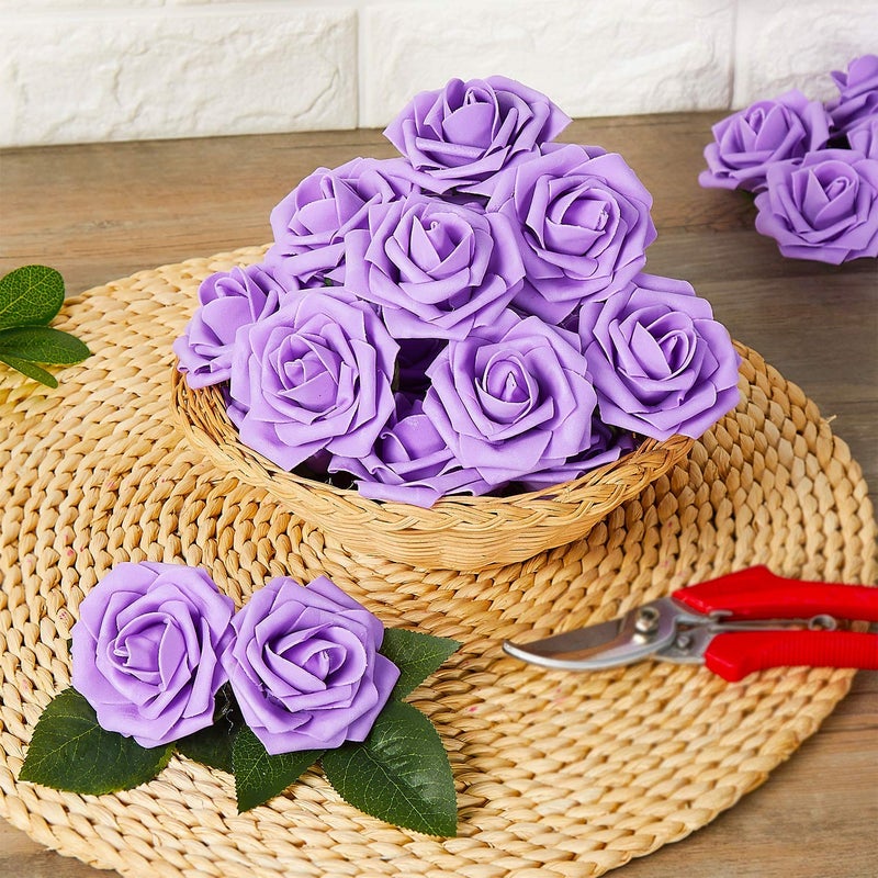 D'Lush Designs DLush designs Artificial Foam Flowers Purple Pack Of 36 Pcs - Image 5