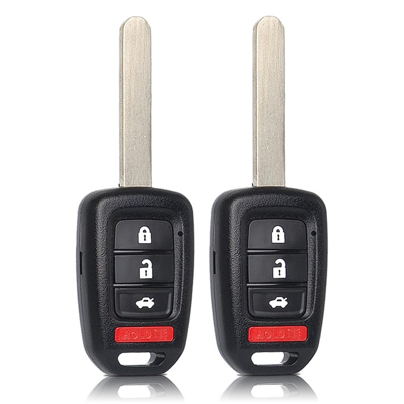 MechanMagic Key Fob Remote Replacement Fits for Honda Accord 2013 2014 2015 / Civic 2014-2015 MLBHLIK6-1T Keyless Entry Remote Control Head Key Uncut 4 Buttons 315 MHz ID74 G 35118-T2A-A20 Pack of 2 - Image 1