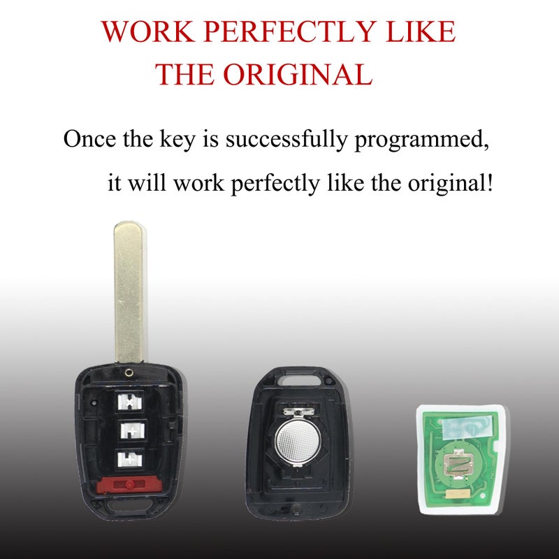 MechanMagic Key Fob Remote Replacement Fits for Honda Accord 2013 2014 2015 / Civic 2014-2015 MLBHLIK6-1T Keyless Entry Remote Control Head Key Uncut 4 Buttons 315 MHz ID74 G 35118-T2A-A20 Pack of 2 - Image 5