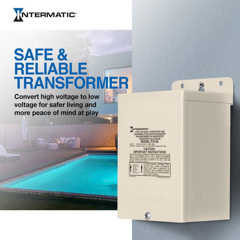 Intermatic PX100 Pool Light 100-Watt Safety Transformer, Beige - Image 4