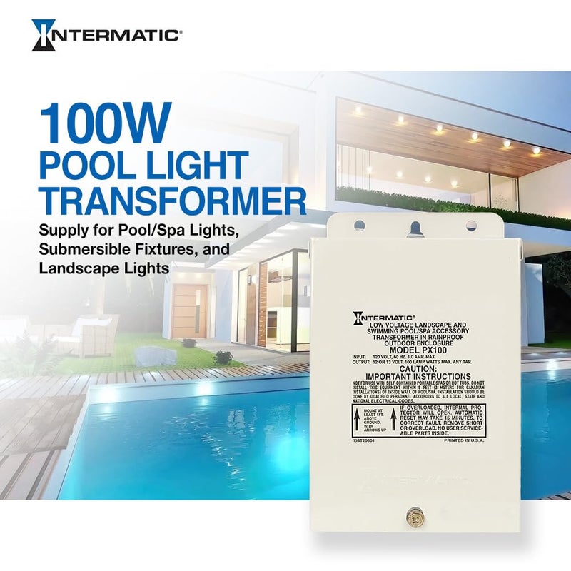 Intermatic PX100 Pool Light 100-Watt Safety Transformer, Beige - Image 2