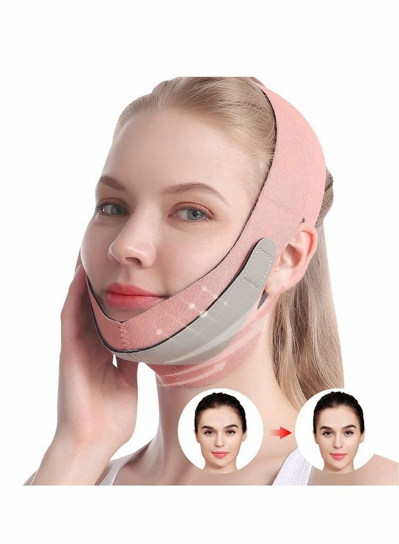 NIBEMINENT Double Chin Reducer, Face Slimming Strap, Lifting Strap V Shaped Eliminates Wrinkles Sagging Anti-aging Painless Firming Shaper for Women and Men - Image 1