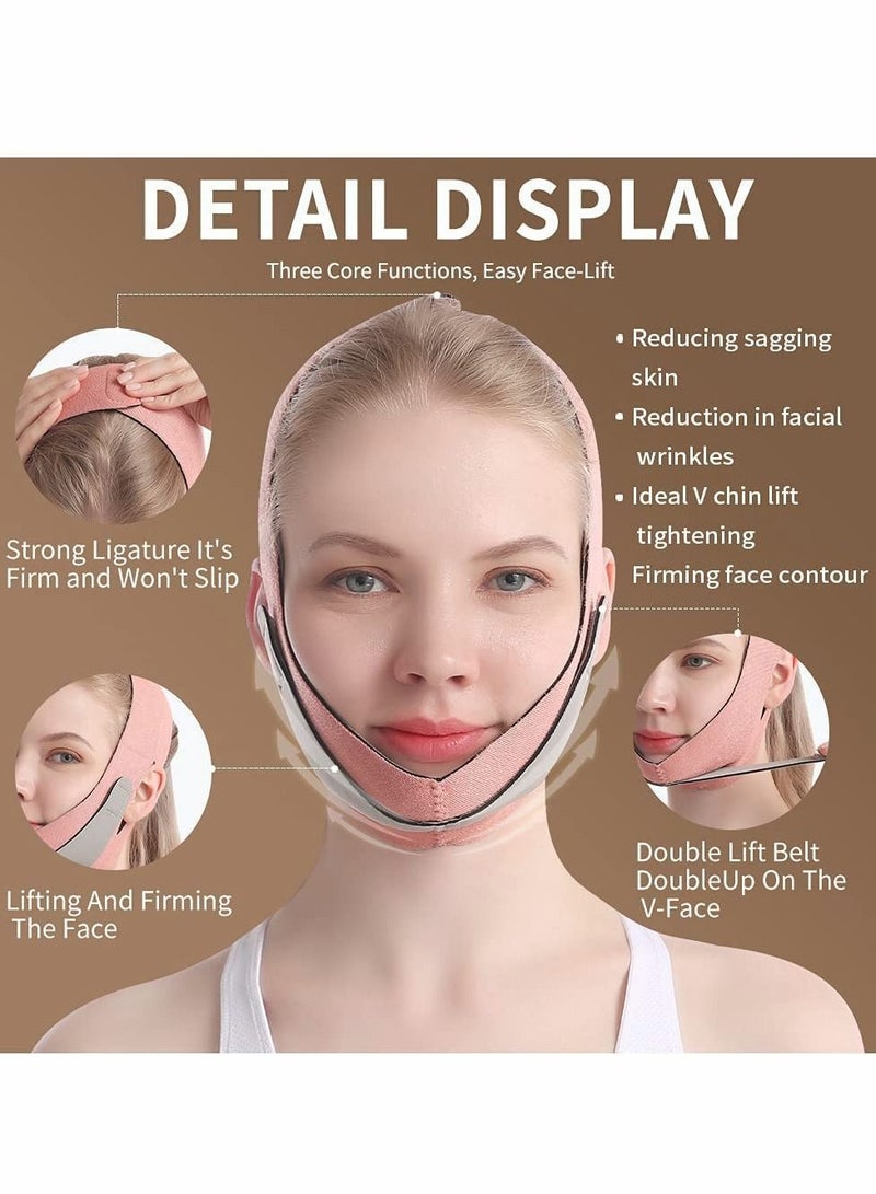NIBEMINENT Double Chin Reducer, Face Slimming Strap, Lifting Strap V Shaped Eliminates Wrinkles Sagging Anti-aging Painless Firming Shaper for Women and Men - Image 5