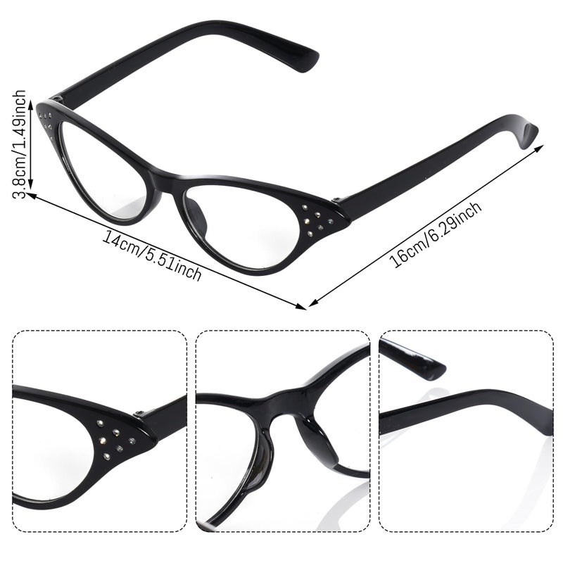 Dxhycc Old Lady Costume for Granny Dress Up Accessories Including Cat Eye Glasses Chain Faux Pearl Necklace Inflatable Cane - Image 2