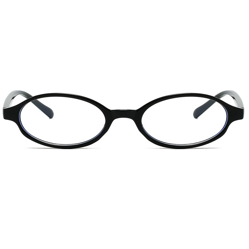Breaksun Retro Small Oval Glasses for Women Men 90s Small Face Blue Light Eyeglasses Cosplay Y2K Fake Glasses Black