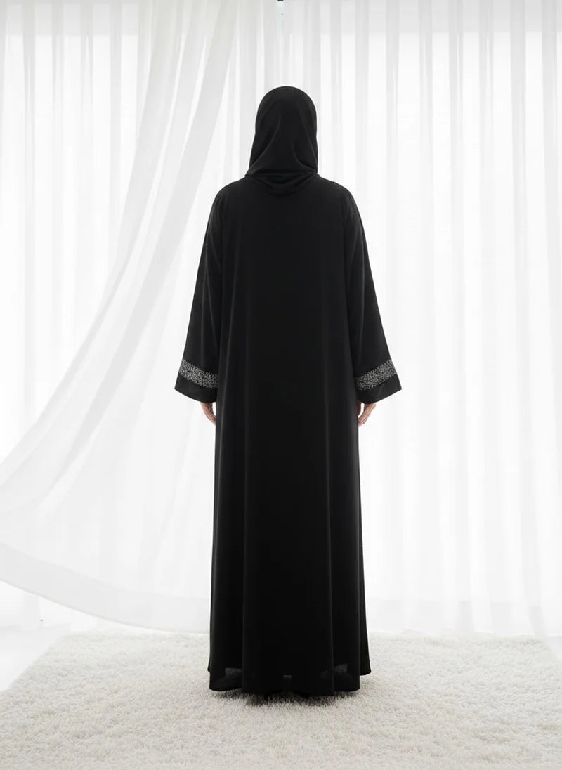 MSquare Fashion  Jet Black Silver Lace Filigree With Headscarf for Women | Best Price UAE