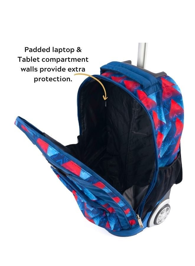 Pierre Cardin Paris Pierre Cardin Trolley Backpack Set of 3 for school-Blue Arrow Red Design - Image 5
