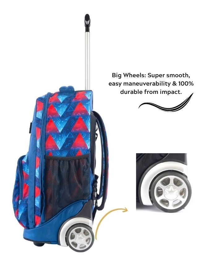 Pierre Cardin Paris Pierre Cardin Trolley Backpack Set of 3 for school-Blue Arrow Red Design - Image 3