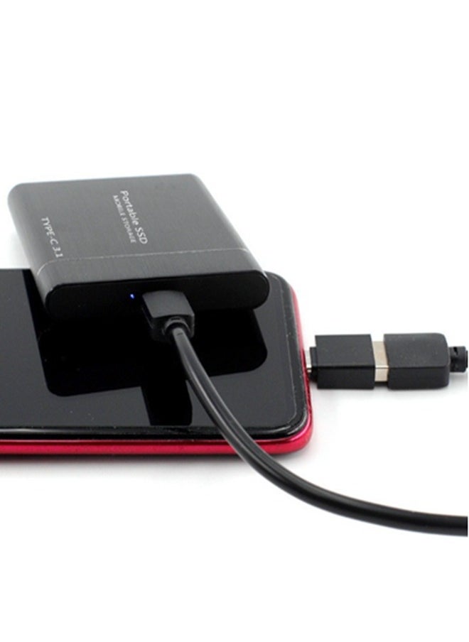 ماركة غير محددة نوع C المحمول محرك أقراص الحالة الصلبة المحمولة USB3.1 واجهة SSD مضادة للصدمات محرك أقراص الحالة الصلبة من سبيكة الألومنيوم للكمبيوتر المحمول تخزين البيانات ونقل ماك والهاتف الروبوت وأجهزة الكمبيوتر والأجهزة اللوحية (1TB ، الأسود)  - Image 2
