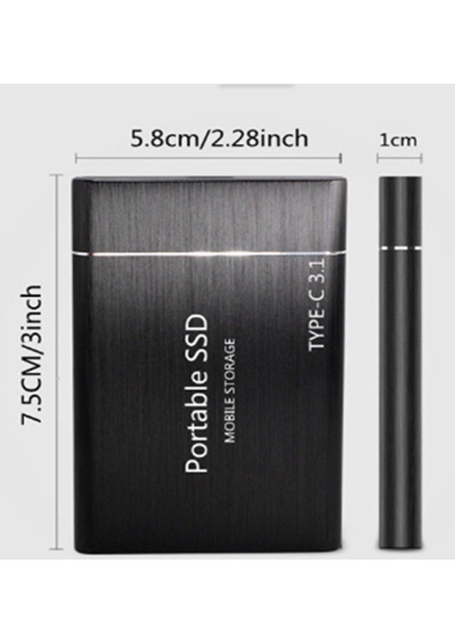 ماركة غير محددة نوع C المحمول محرك أقراص الحالة الصلبة المحمولة USB3.1 واجهة SSD مضادة للصدمات محرك أقراص الحالة الصلبة من سبيكة الألومنيوم للكمبيوتر المحمول تخزين البيانات ونقل ماك والهاتف الروبوت وأجهزة الكمبيوتر والأجهزة اللوحية (1TB ، الأسود)  - Image 3